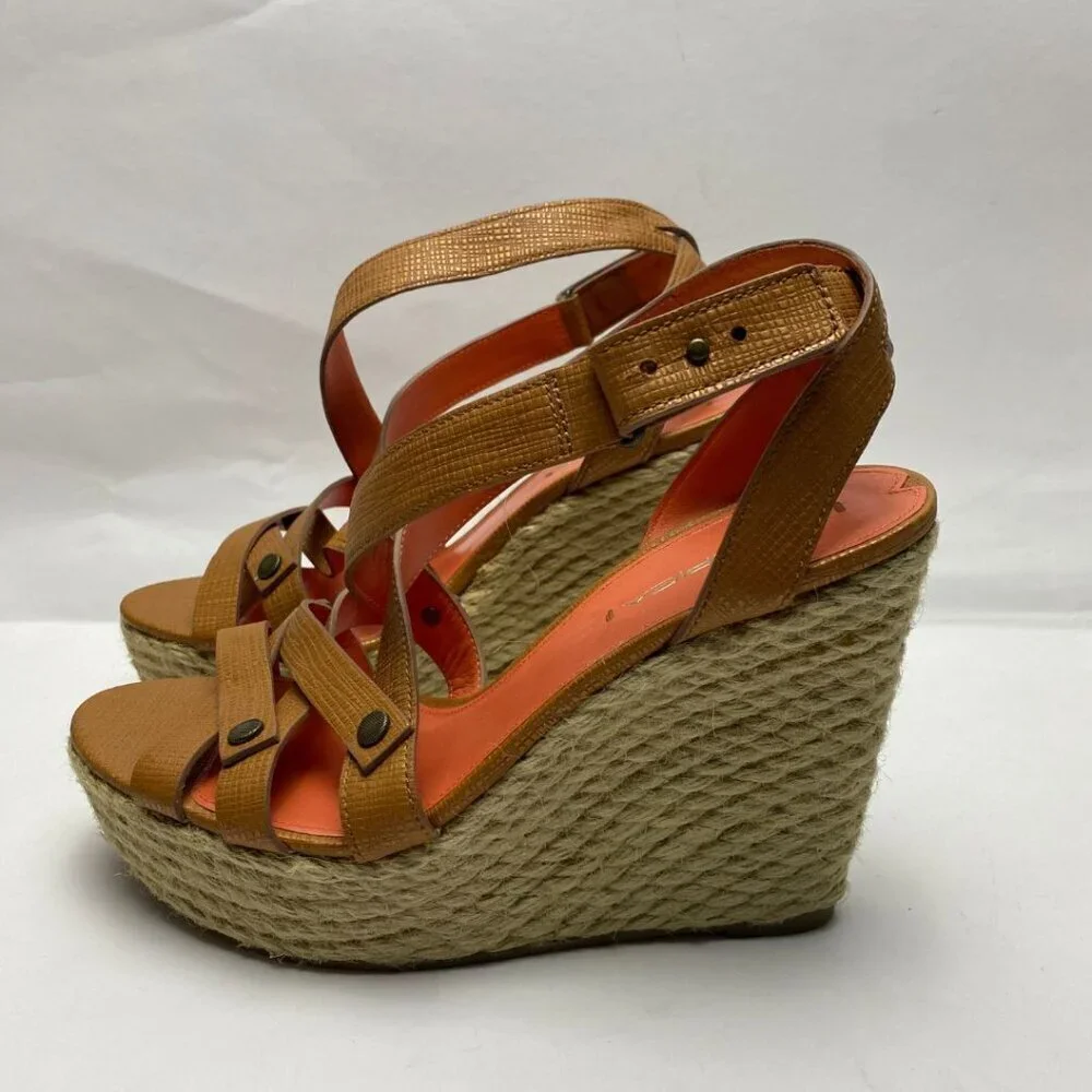 VIA SPIGA Karla Strappy Wedge Espadrilles Size 9